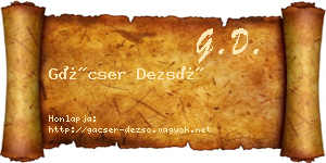 Gácser Dezső névjegykártya