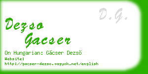 dezso gacser business card