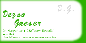 dezso gacser business card